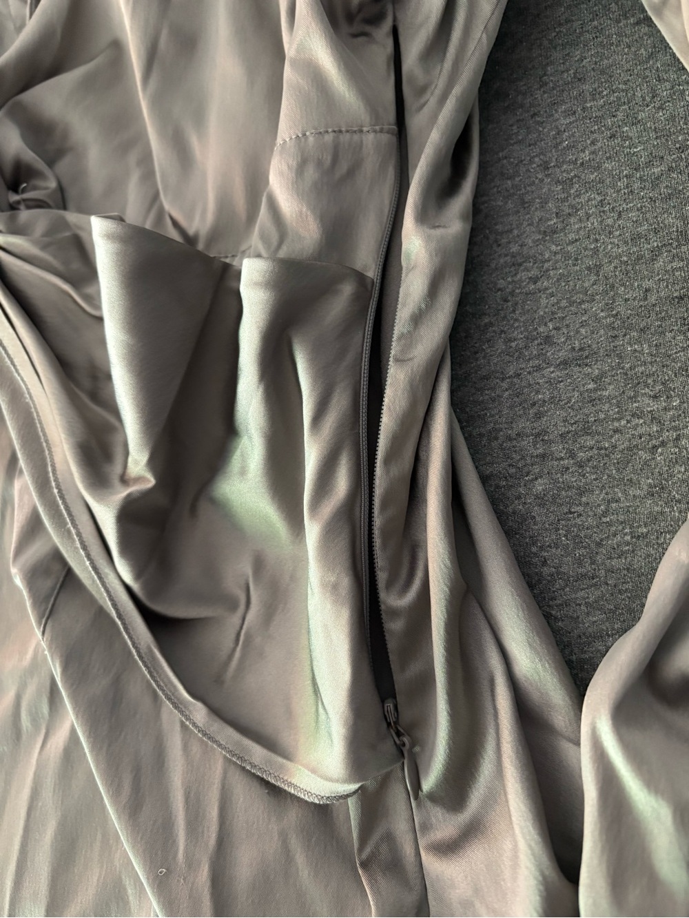 New York & Company Silver Satin Knot-Front Button Down Blouse - Picture 9 of 9